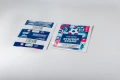 Flowpacks fürs Vereinsalbum, Vorder- und Rückseite: fünf Sammelsticker pro Tüte, neuerdings auch Glitzersticker